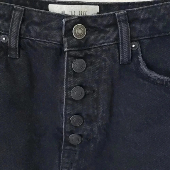 Free People A-Line Washed Black Distressed… - Picture 4 of 15
